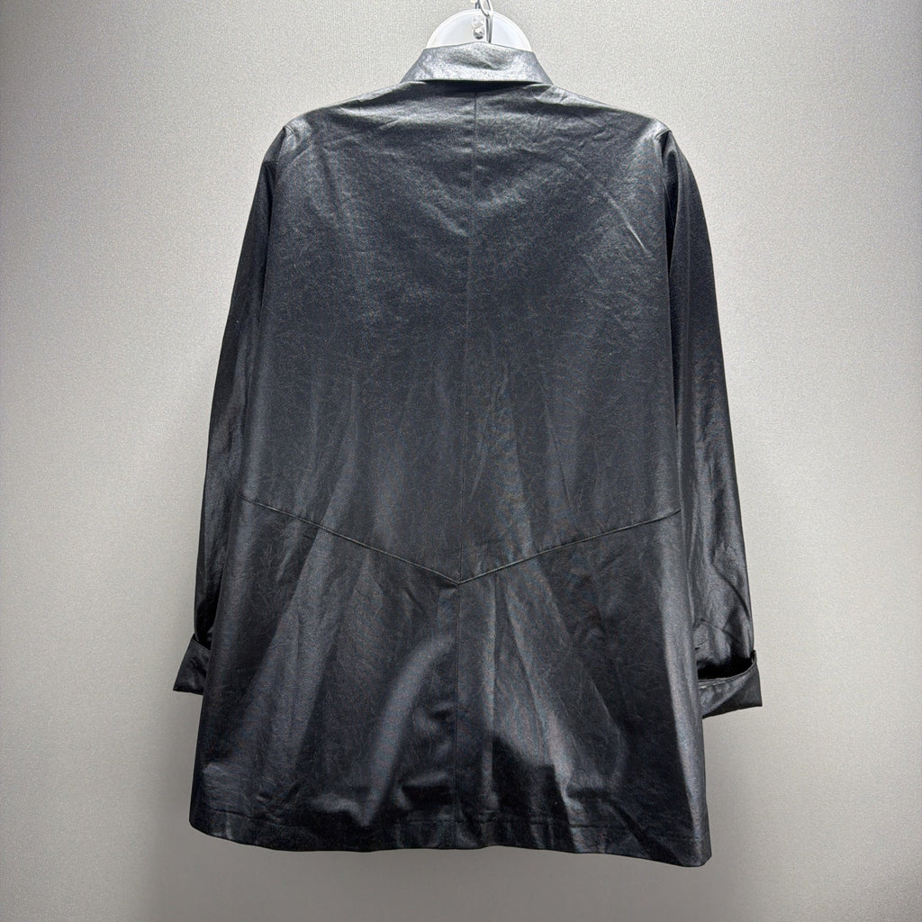 Vintage Nancy Bolen Blazer for City Girl Leather like 90s womens 14 Made USA