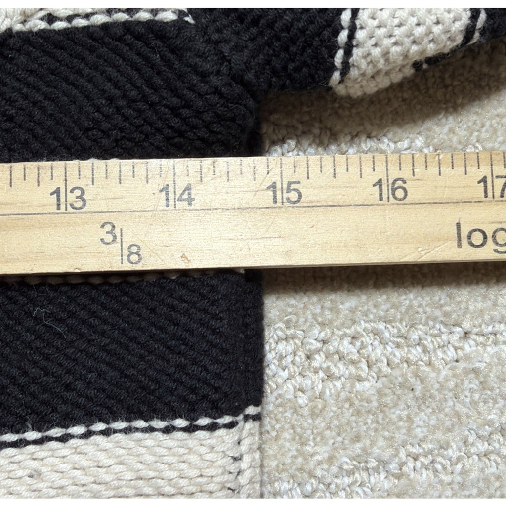 LOFT Outlet Sweater XS Black White Striped Cable Knit Crewneck Pullover