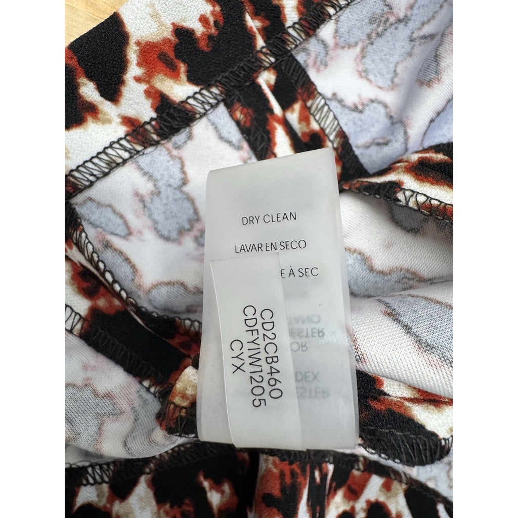 Calvin Klein Sleeveless Crew Neck Animal Print Scuba Sheath Dress Size 8