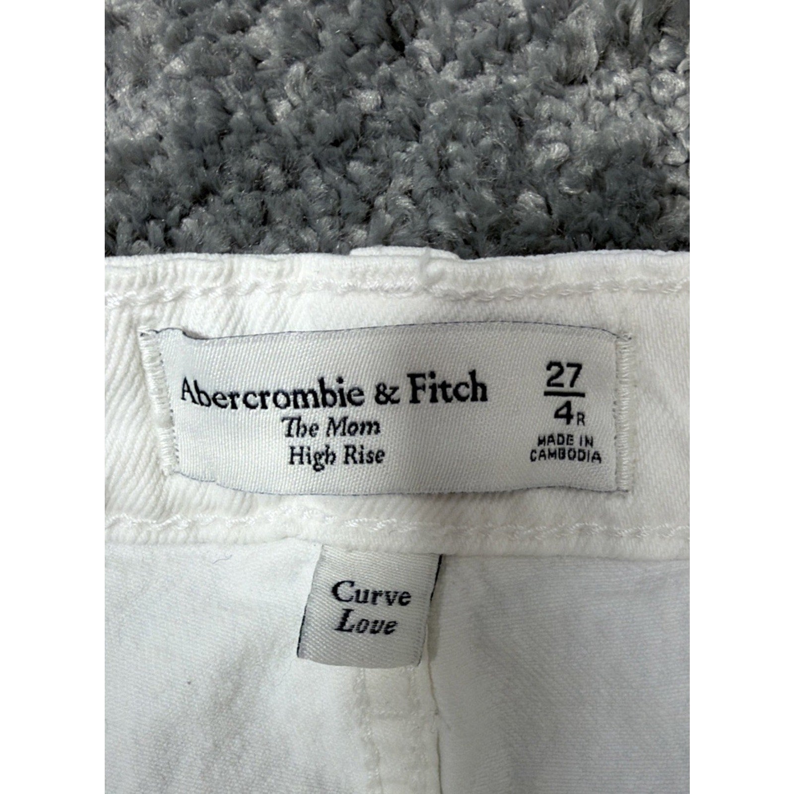 Abercrombie & Fitch High Rise Mom Jean Size 27 4R White Distressed