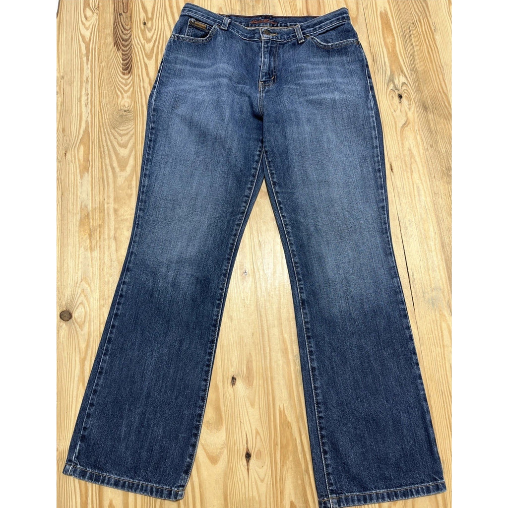 Eddie Bauer Classic Bootcut Jeans 10 Stretch 31x31 Medium Wash Denim Mid Rise