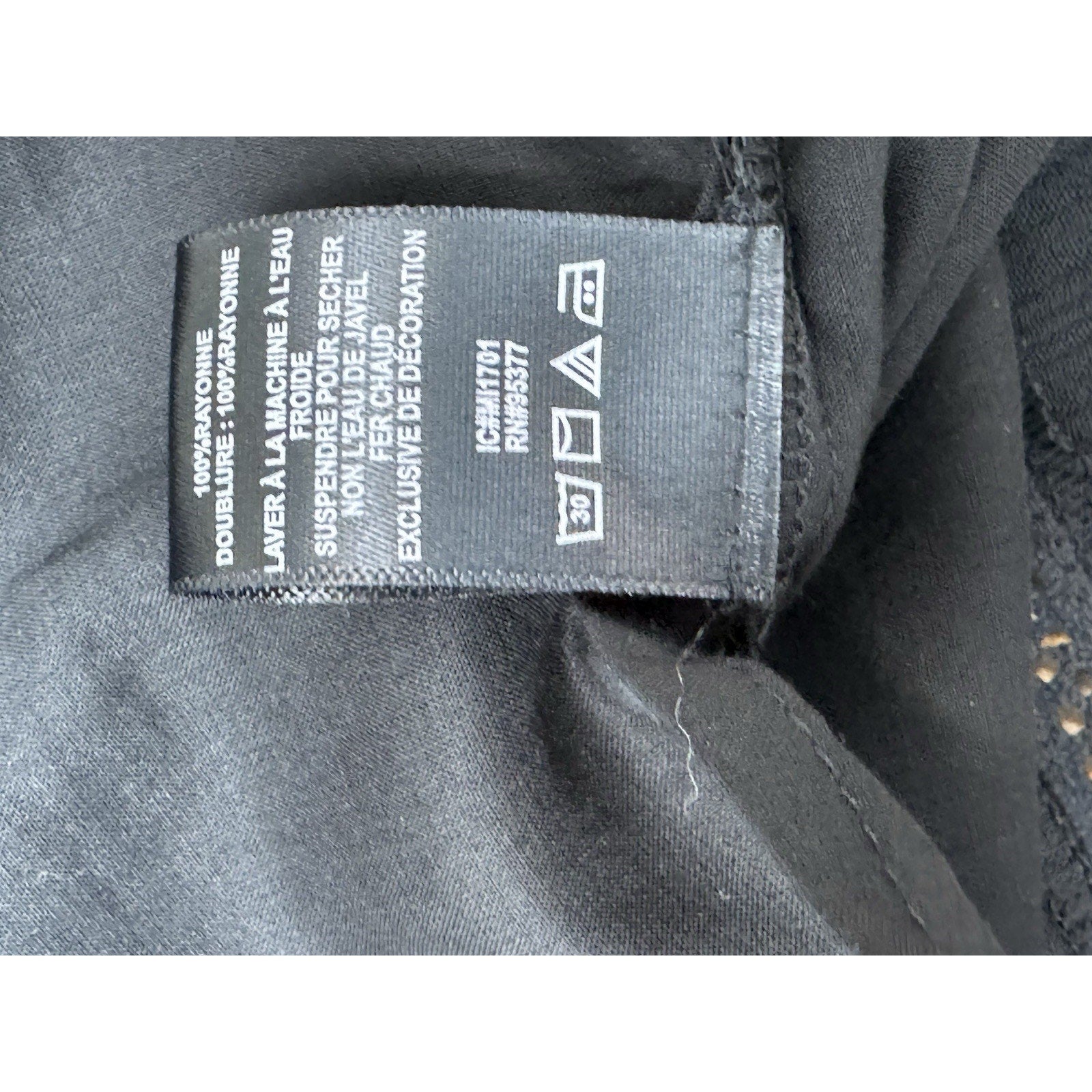 Sanctuary Black 3/4 Sleeve Detailed Lined Rayon Shift Dress Women’s Size M NWT