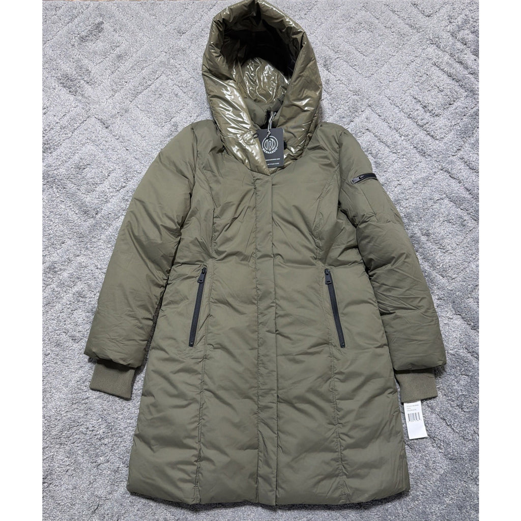 NWT Bernardo Hooded Puffer Jacket Sz Large In Olive GreenBernardo Women Puffer