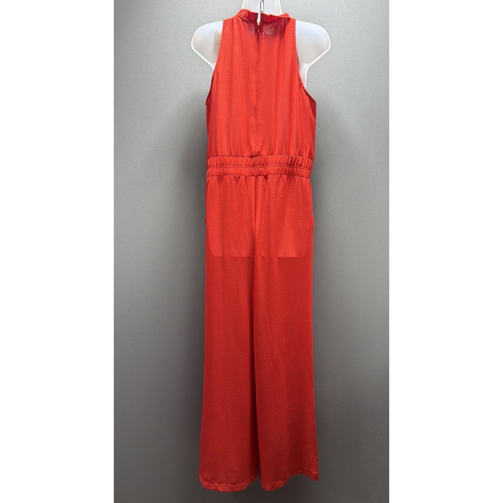 Ee:some Women’s Red Wide Leg Romper Jumpsuit Size Large Pockets Stretch NWT