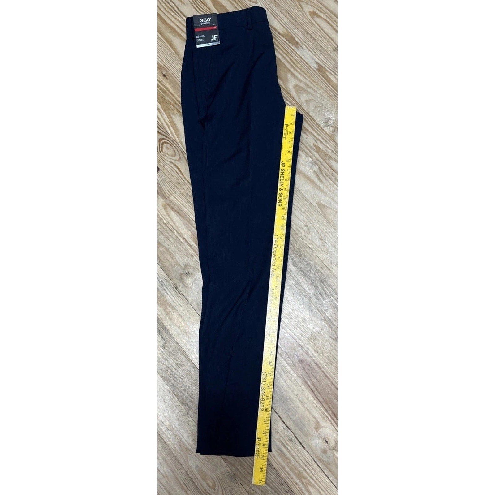 J.Ferrar - Men's Stretch Fabric Slim Fit Flat Front Suit Pants 34x34 Navy Stripe