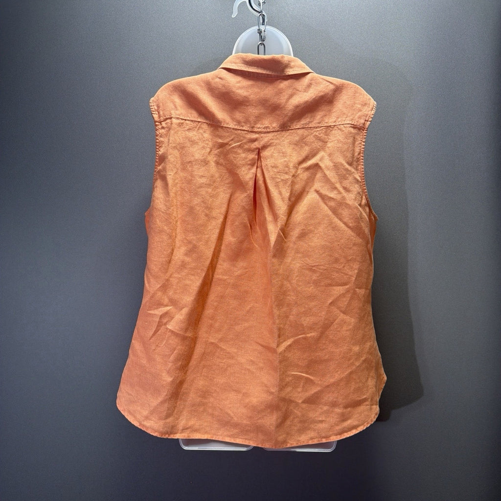 Lulu B Linen Top Womens XL Button Up Sleeveless Coral Breathable Casual