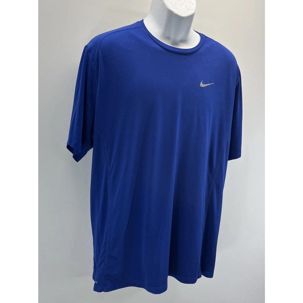 Nike Dri-Fit Running Compression Men's Training Short Sleeve Blue Shirt XXL