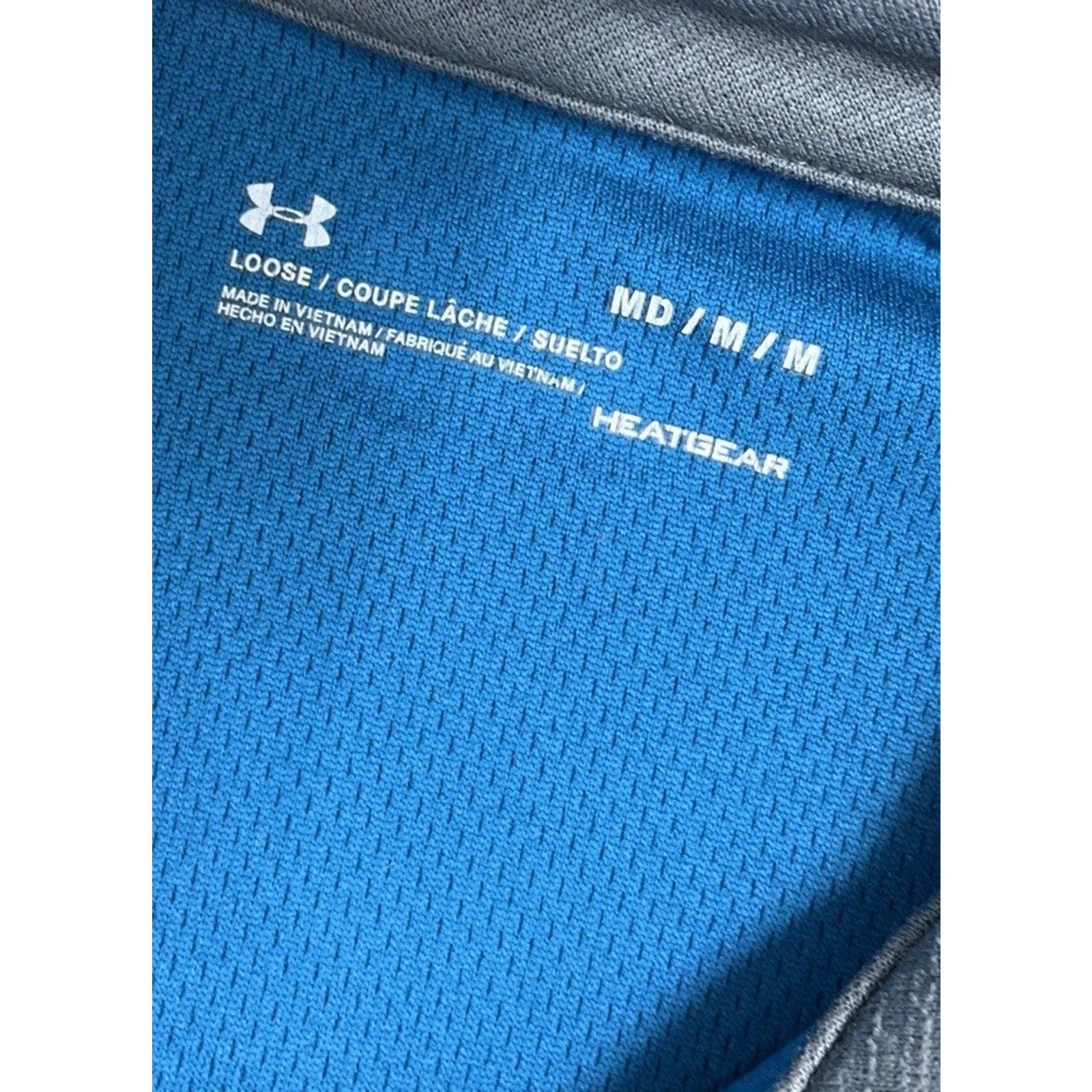 Under Armour Men's Short Sleeve Teal Blue Collared Polo Tee Size M