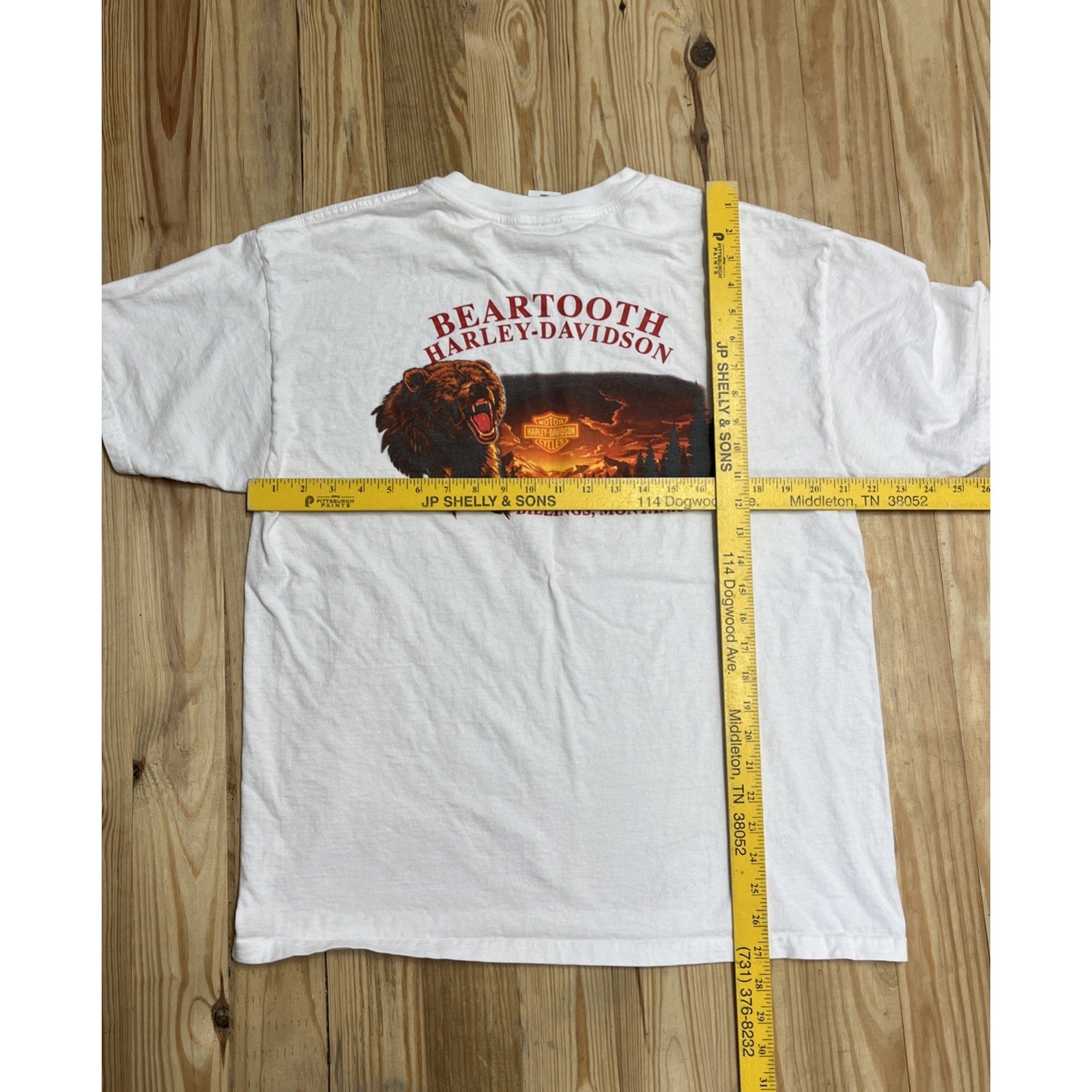 Vtg Harley Davidson Beartooth Billings Montana Size L White 2004 T Shirt