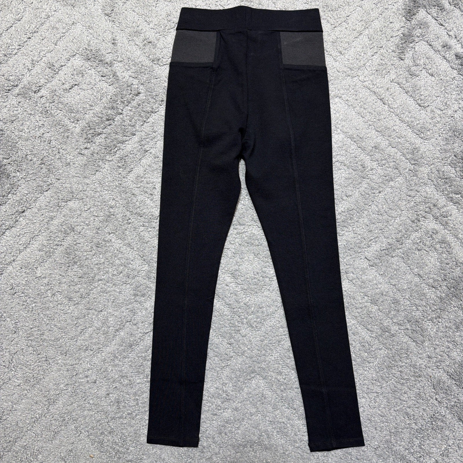 Womens S High Rise Ponte Black Full Length Leggings Pants stretch Ci Sono NWT
