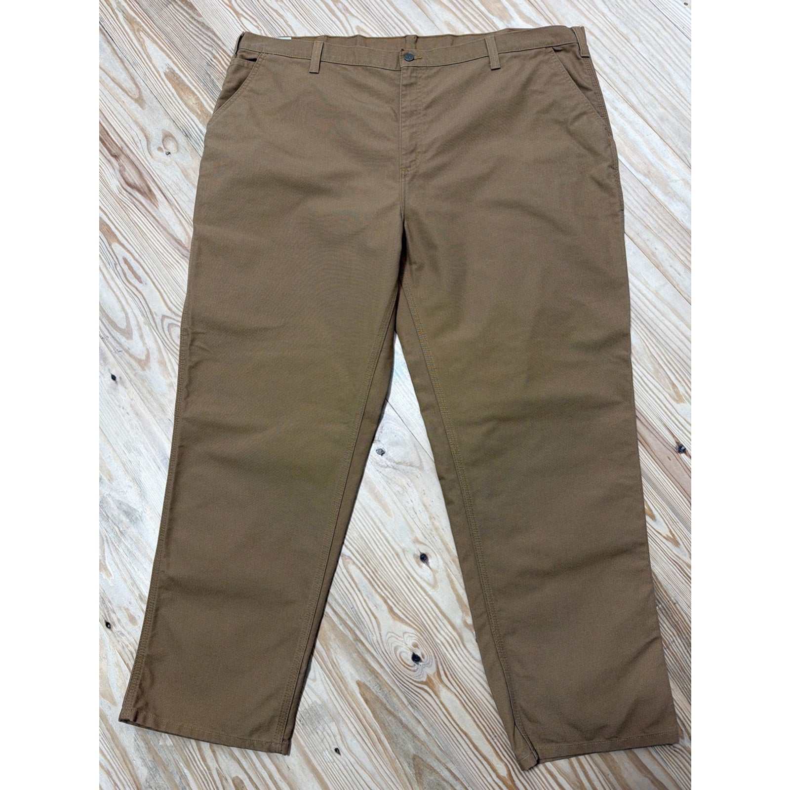 Carhartt Pants Mens 48x32 Tan Carpenter Canvas Utility Work Dungaree Fit NWOT