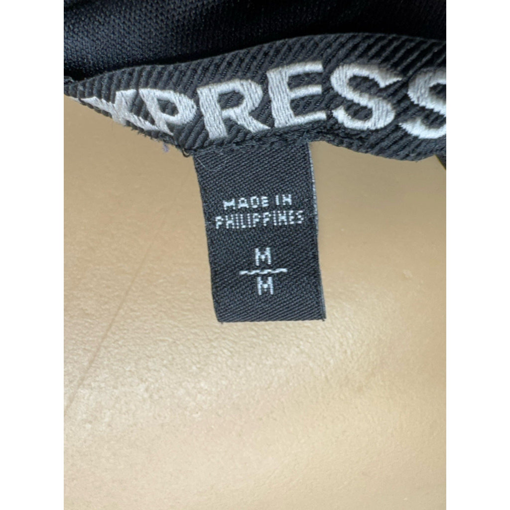 Express Black Mesh Panel Studded Fit & Flare Stretch Mini Dress Women's Black M