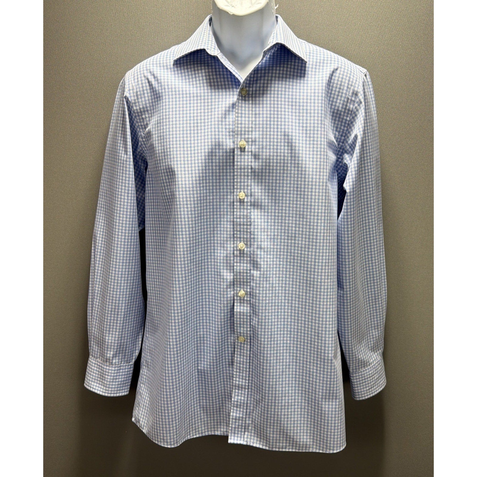 Michael Kors Non Iron Men's Spread Collar Dress Shirt Size 15.5 32/33 M Blue