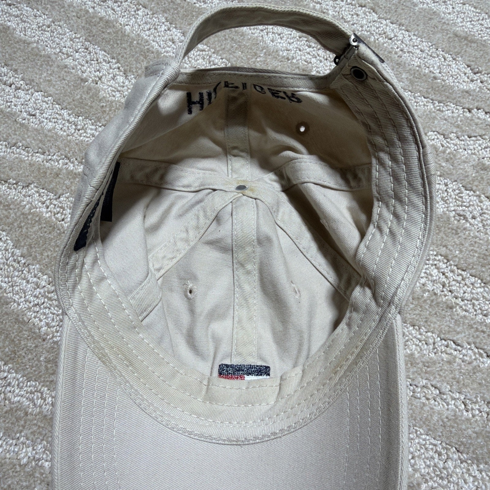 Tommy Hilfiger Men's Beige Baseball Cap Embroidered LOGO One Size