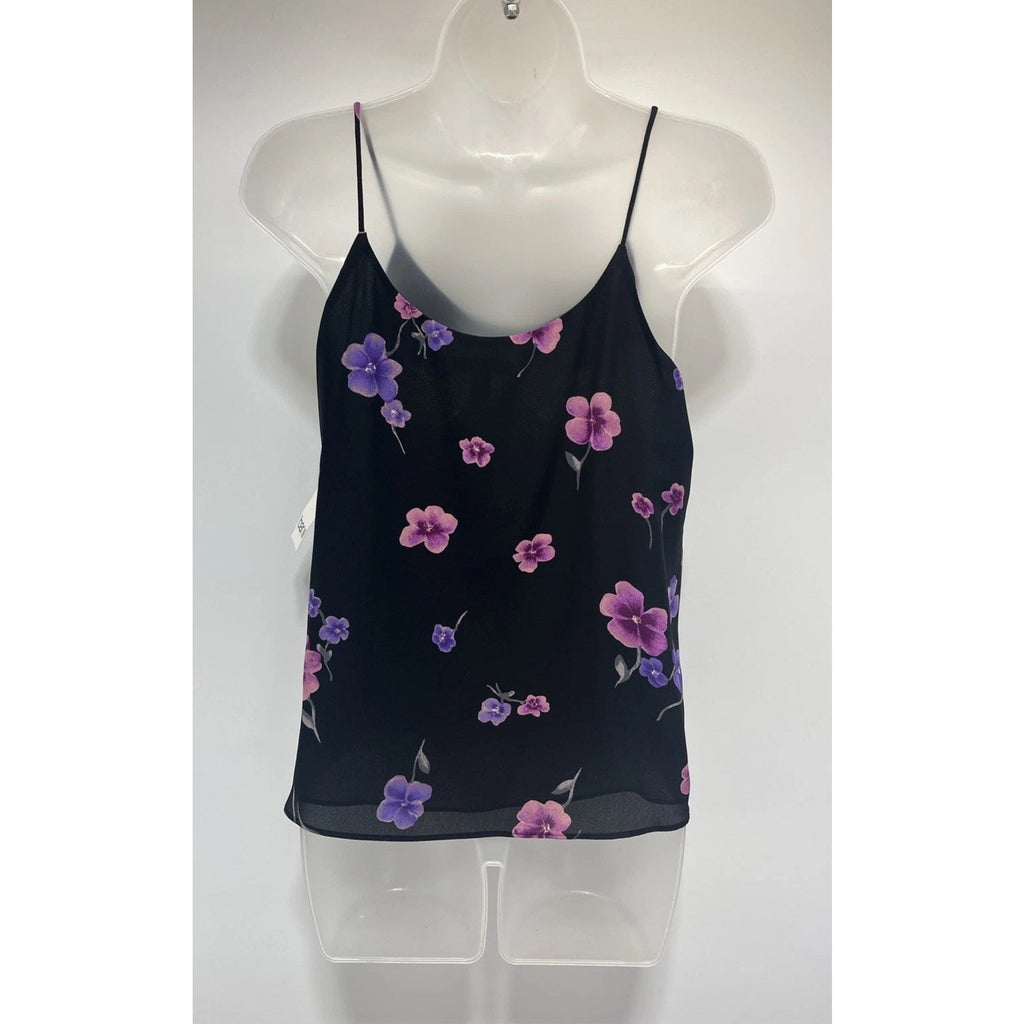 NWT Bar III Cami Tank Top XS Lined Adjustable Spaghetti Straps Black Orchid