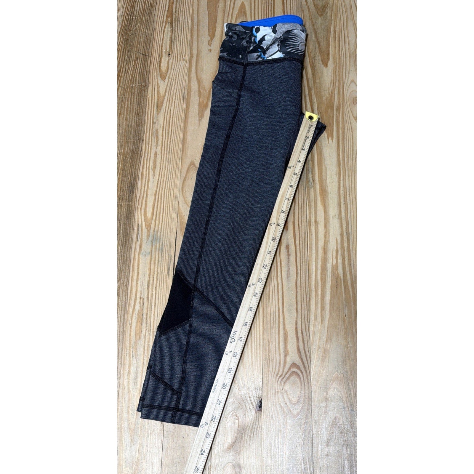 LULULEMON PACE RIVAL CROP PANTS Heathered Black So Fly Butterfly sz 4 23”