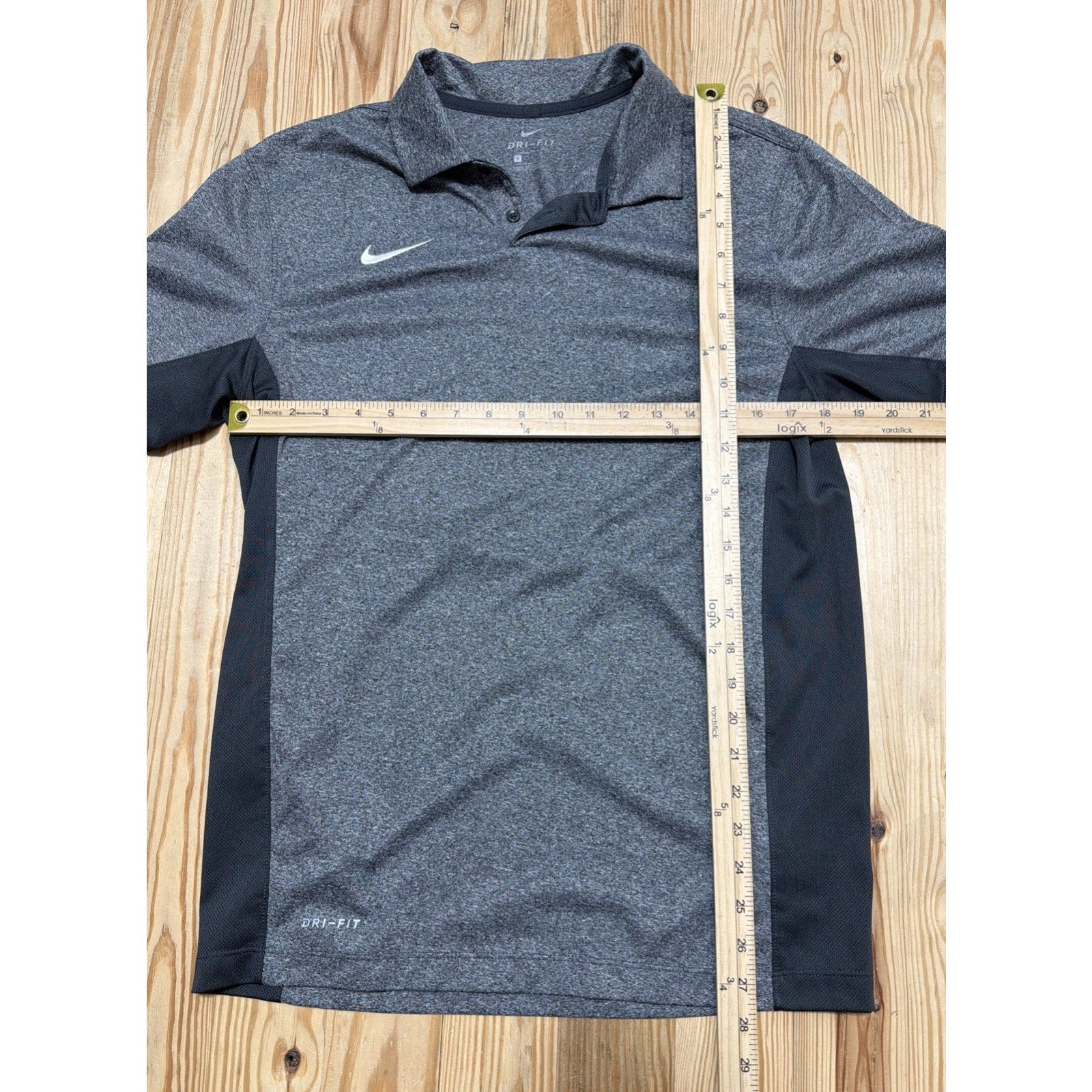 Nike Victory Block Dri Fit Gray Performance Golf Polo Shirt Mens S