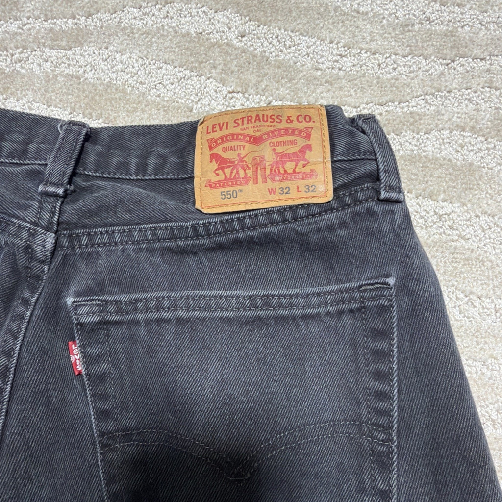 Levi's 550 Jeans Men 32x32 Black Relaxed Fit Denim Cotton Actual 31x30
