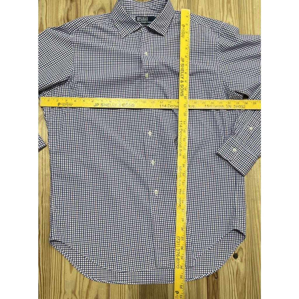 Polo Ralph Lauren LS Shirt Mens Stanton Classic Fit Gingham Button Down L