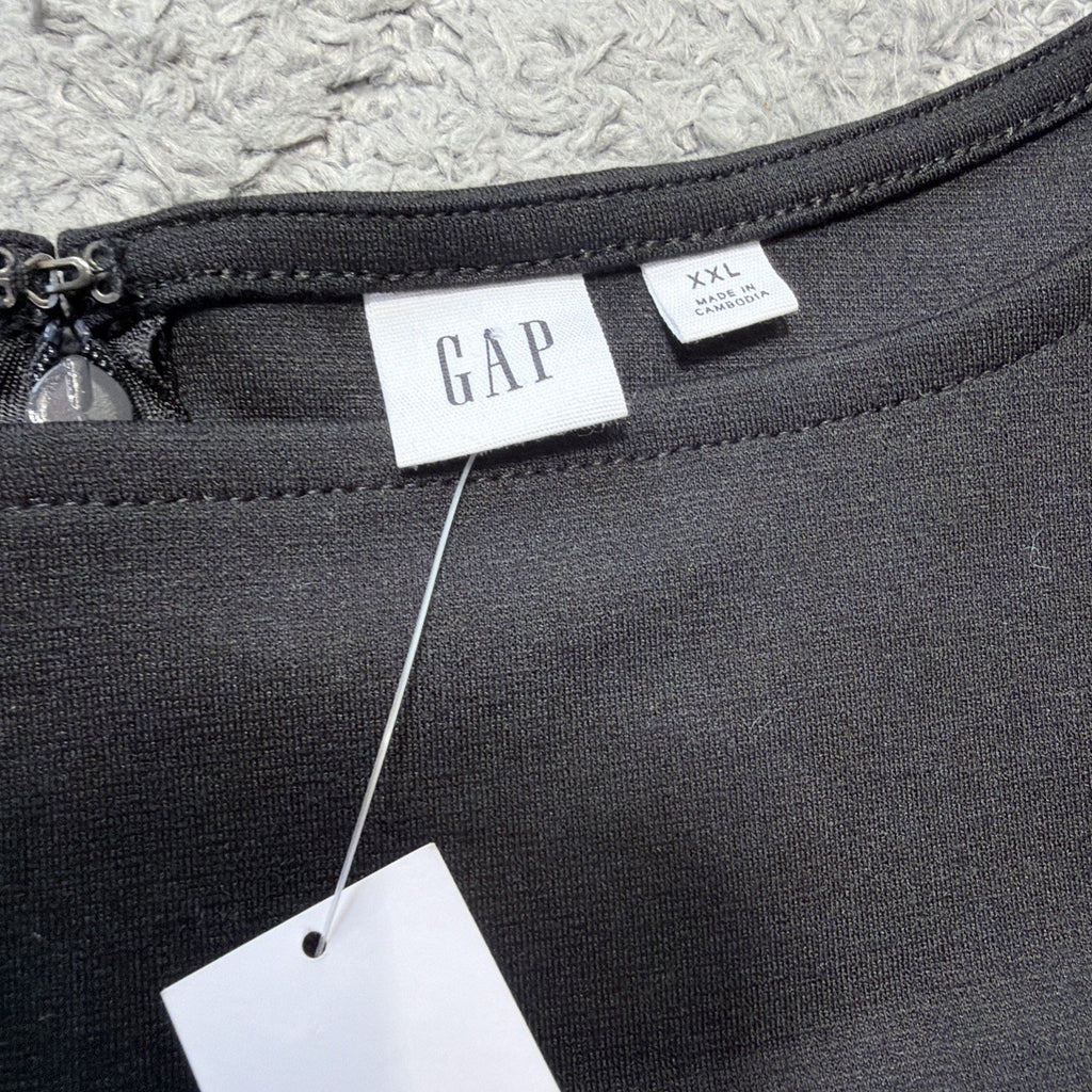 Gap Women's Mini Dress Boat Neck Round Sleeveless Black Size XXL NWT