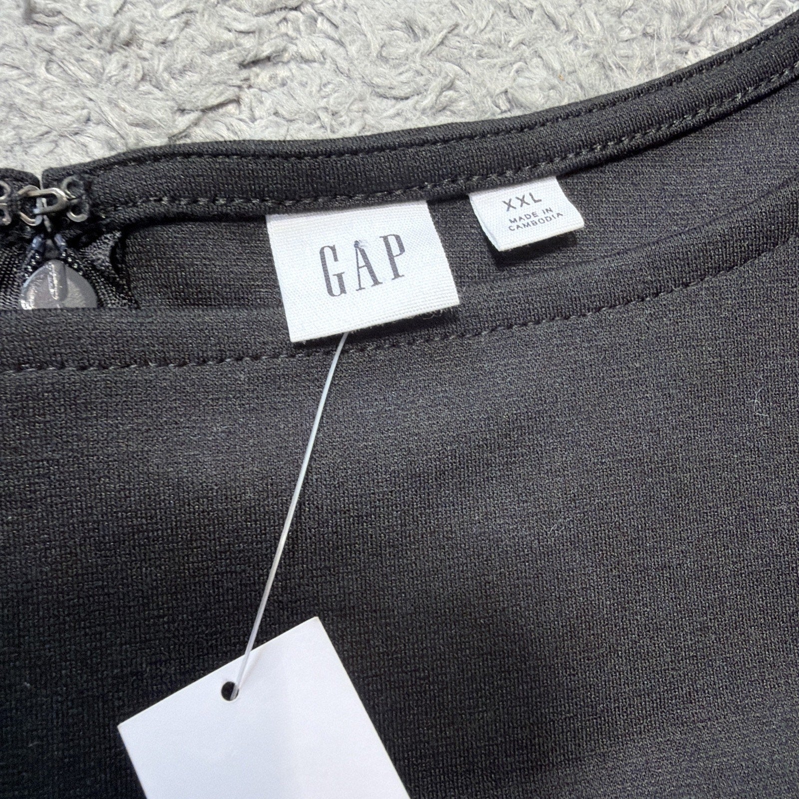 Gap Women's Mini Dress Boat Neck Round Sleeveless Black Size XXL NWT