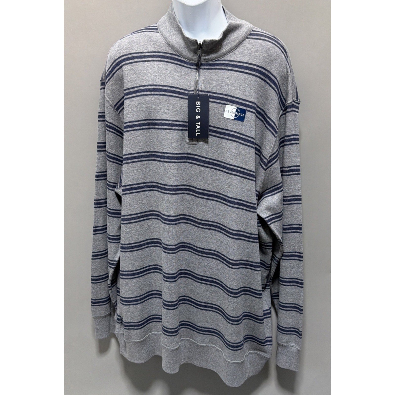 CHAPS Reversible Long Sleeve 1/4 Zip Pullover Shirt Men's Sizes 2XLT