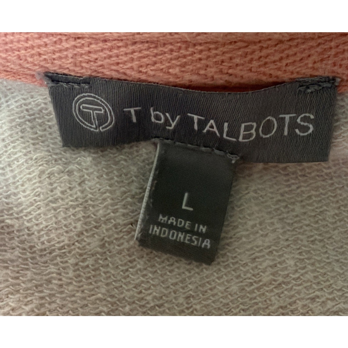 TALBOTS Colorblock Half Button Pullover Sweatshirt Top Pockets Size L Stretch