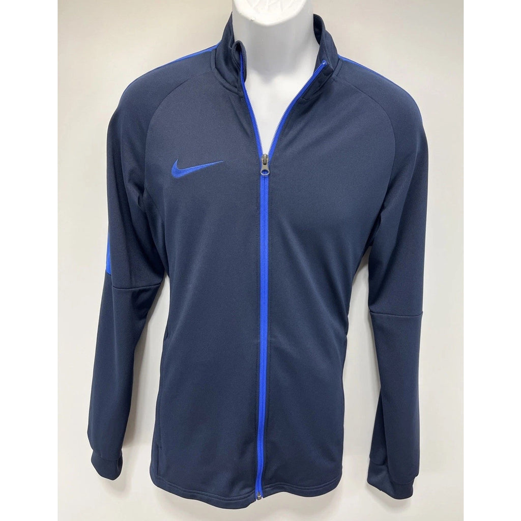 Nike Dri-Fit Men M Mock Neck Full Zip Track Jacket Blue Long Sleeve