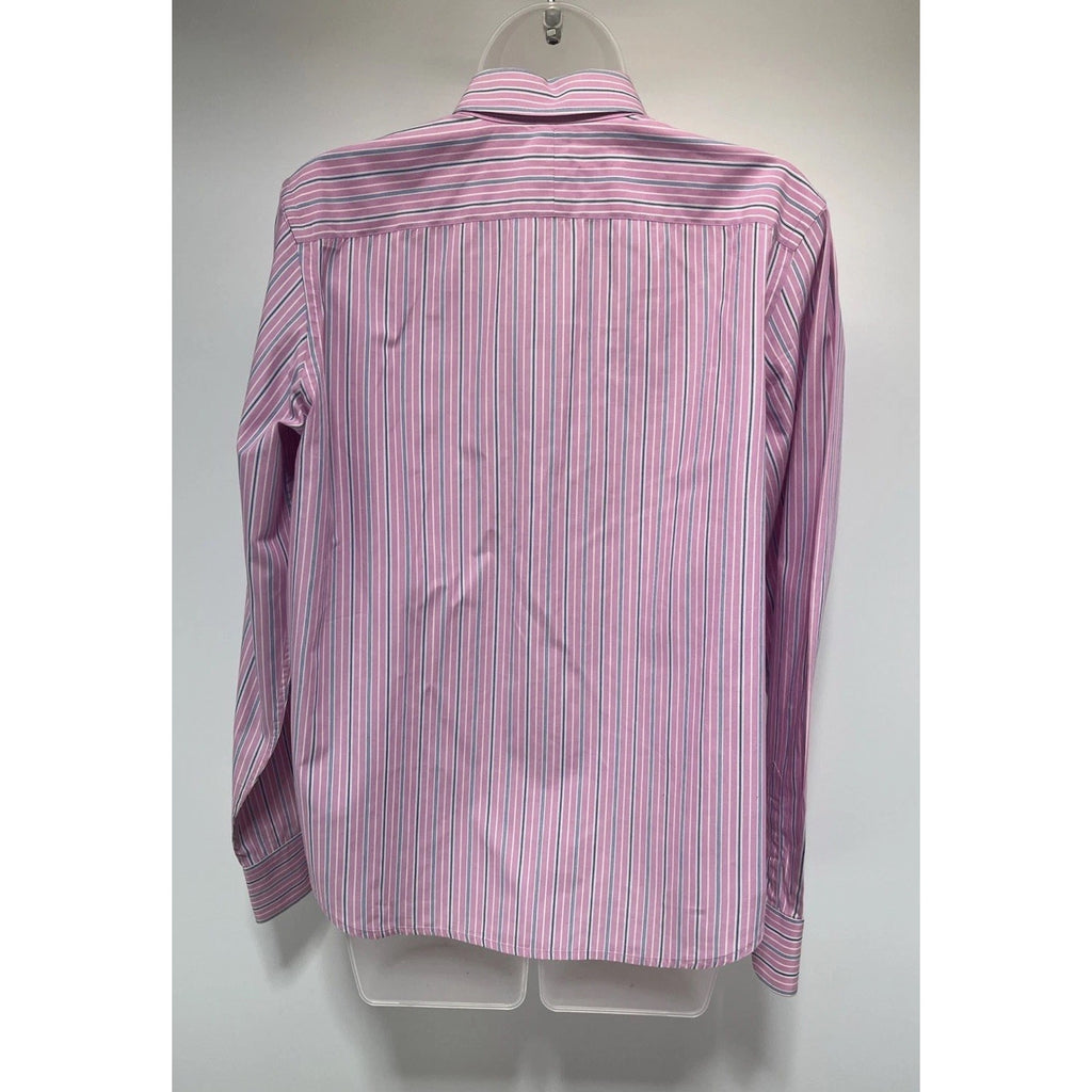 Lauren Ralph Lauren Shirt Ladies Size M Pink Striped LS Point Collar