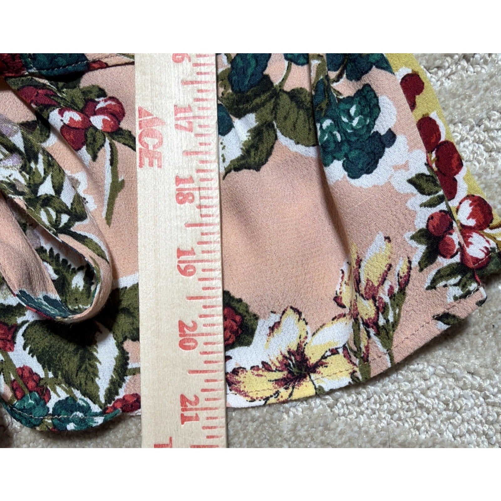 Anthropologie Meadow Rue Floral Patchwork Wrap Top Blouse Long Sleeve Tie Size 2