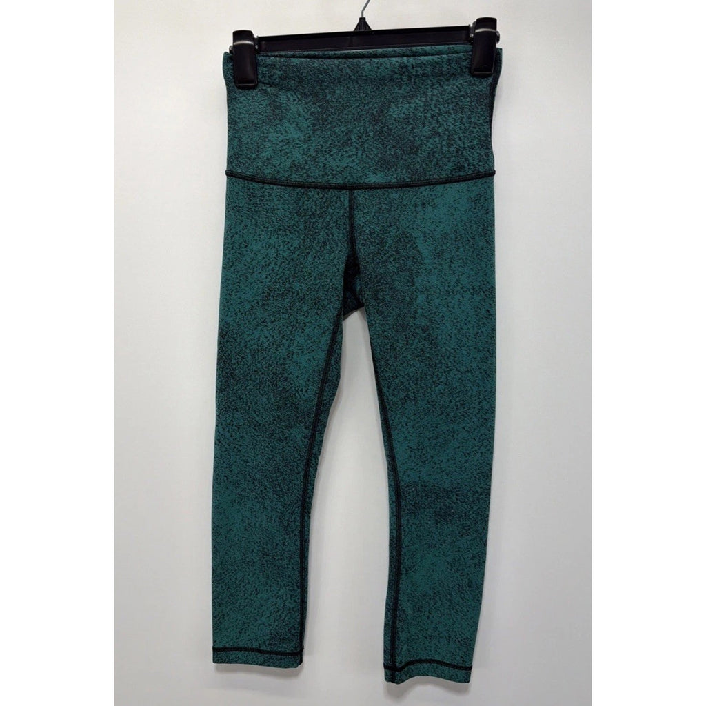 Lululemon Wunder Under Lux Green Speckled High Rise Leggings Size 6 23”