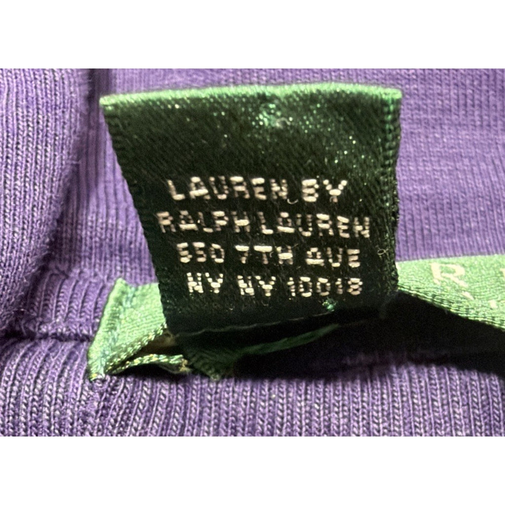 Lauren Ralph Lauren Purple Long Sleeve Shawl Collar Knit Top Women's Size M