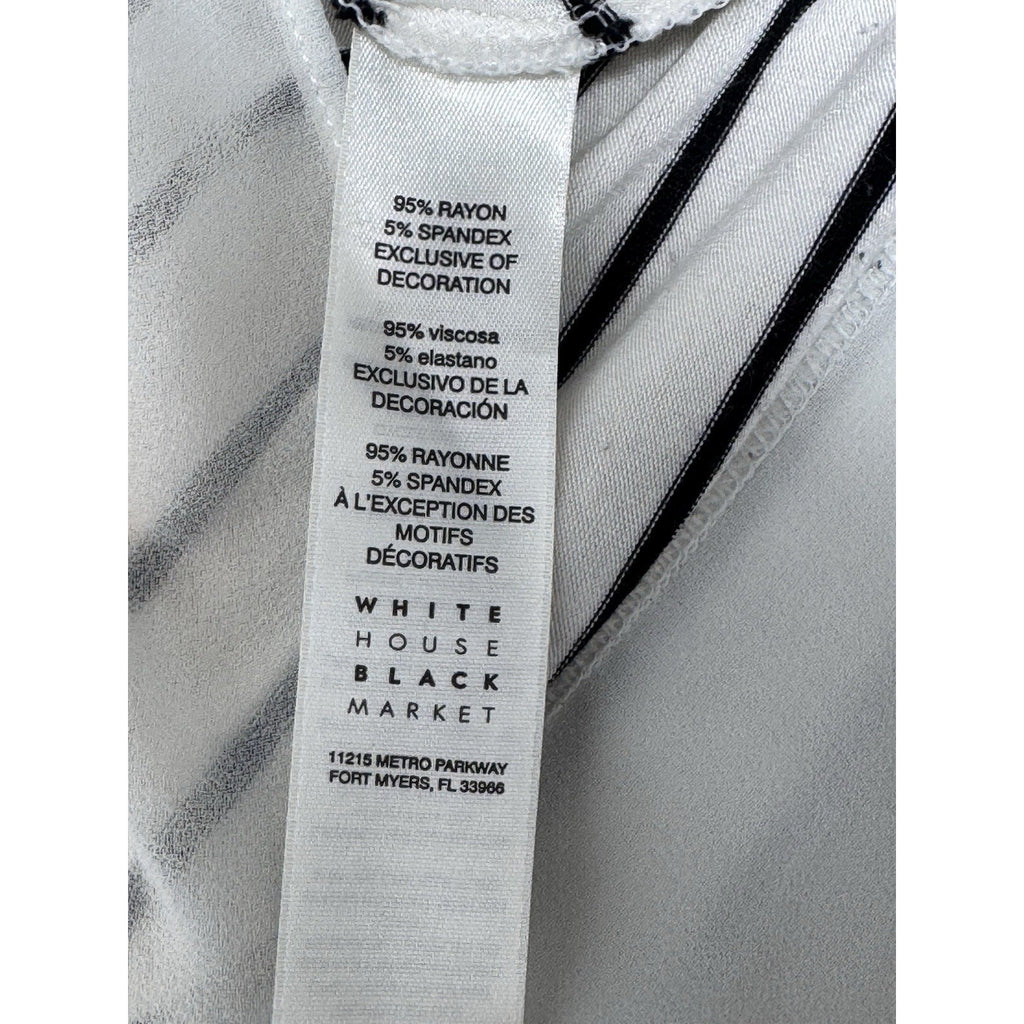 White House Black Market Tunic Top Striped Layered Stretch Beaded Women’s Size M