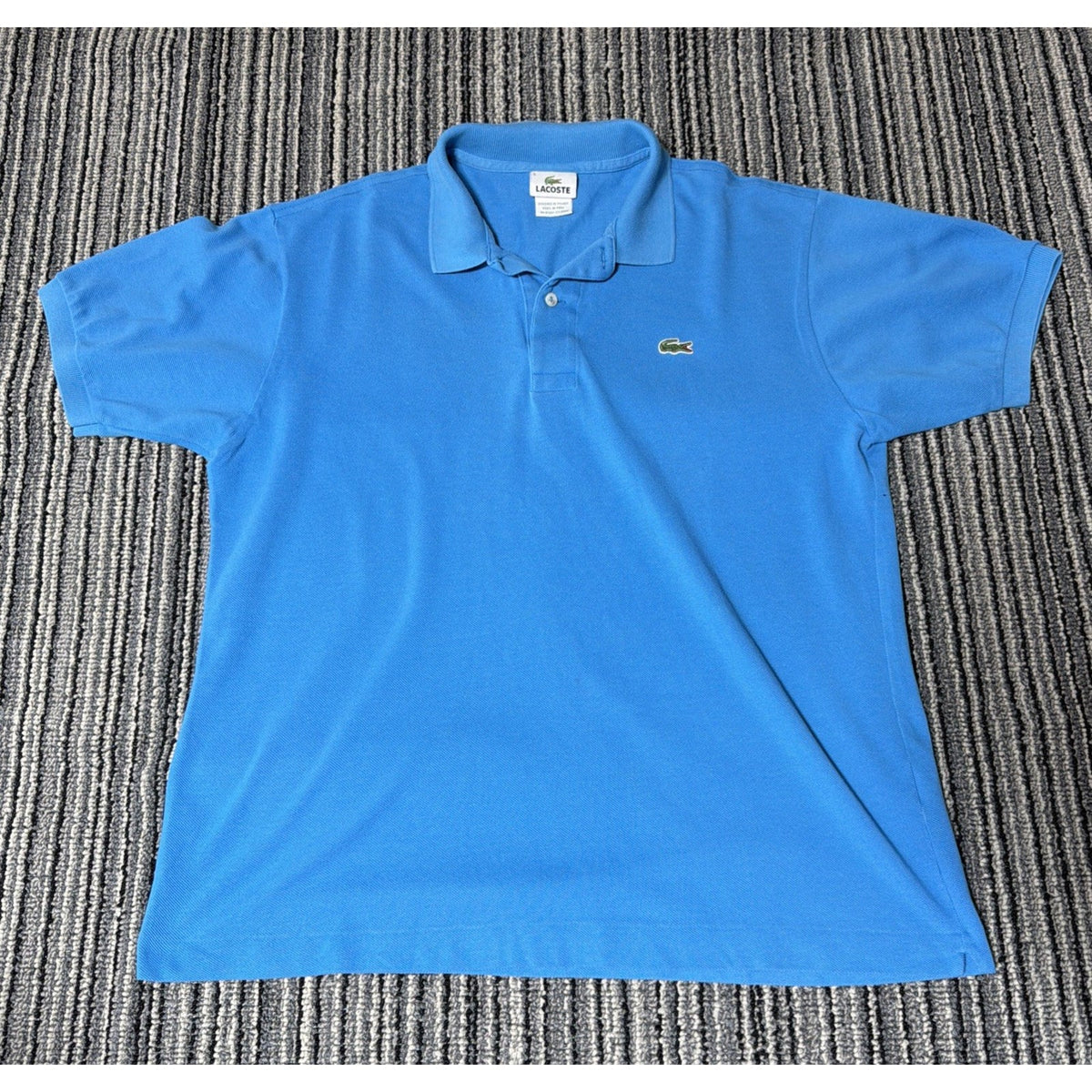 Lacoste Men's Size 5 Blue Short Sleeve Sport Alligator Polo Shirt Flaw