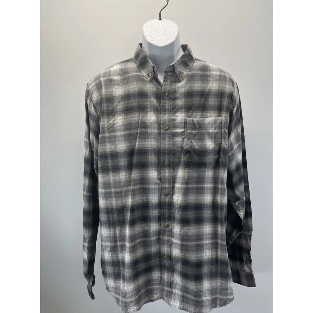 Mountain Khakis Shirt Men L Plaid Flannel Organic Cotton Relaxed Fit Outdoors.