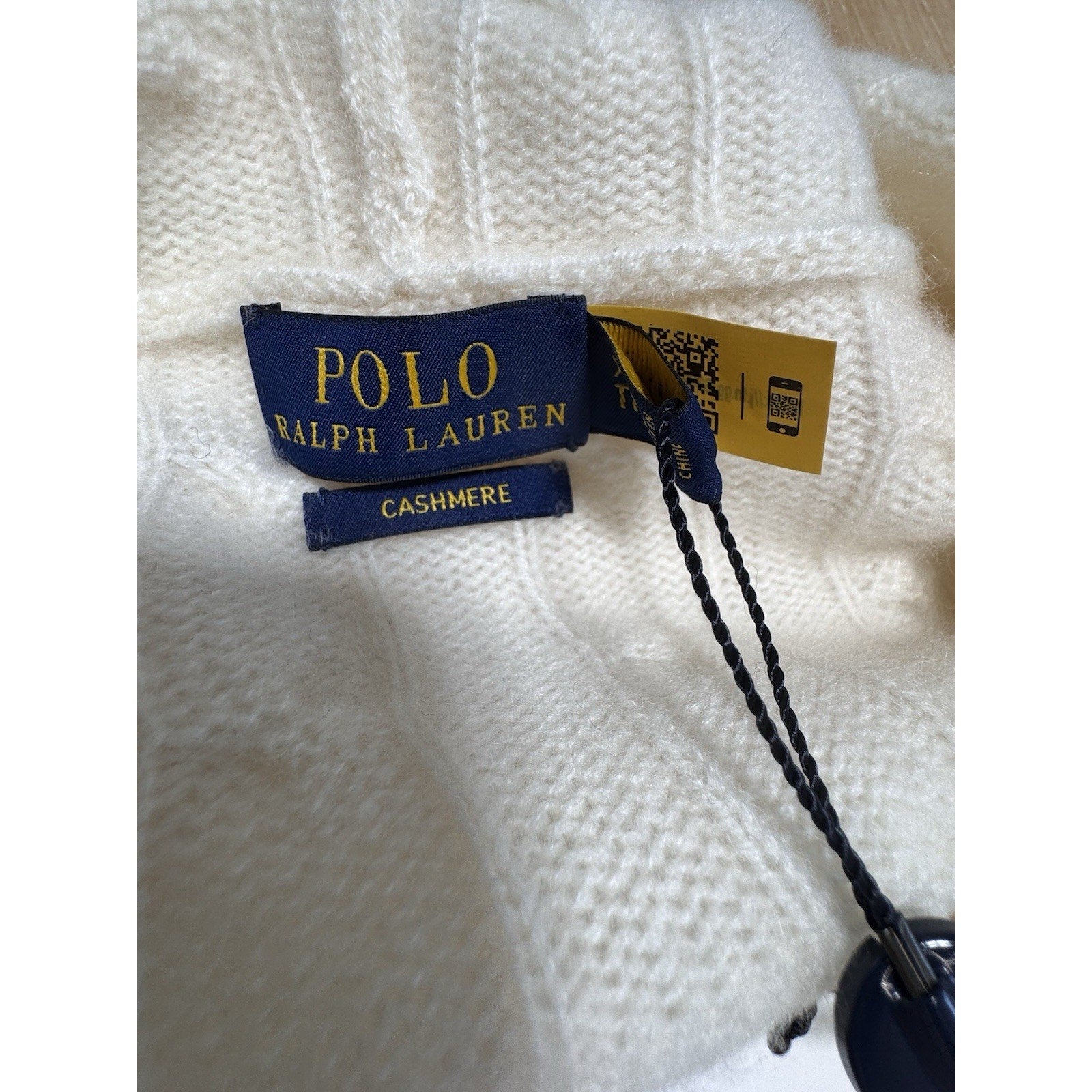 NWT Polo Ralph Lauren 100% Cashmere Cable Knit Draped Open Cardigan Sweater XS