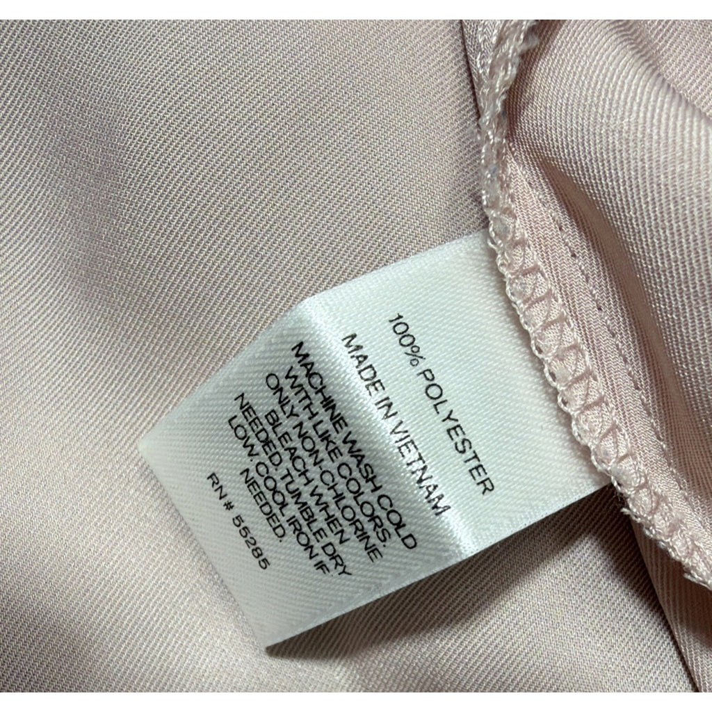 Express women sz M Semi Sheer Blouse Light Pink long sleeve top