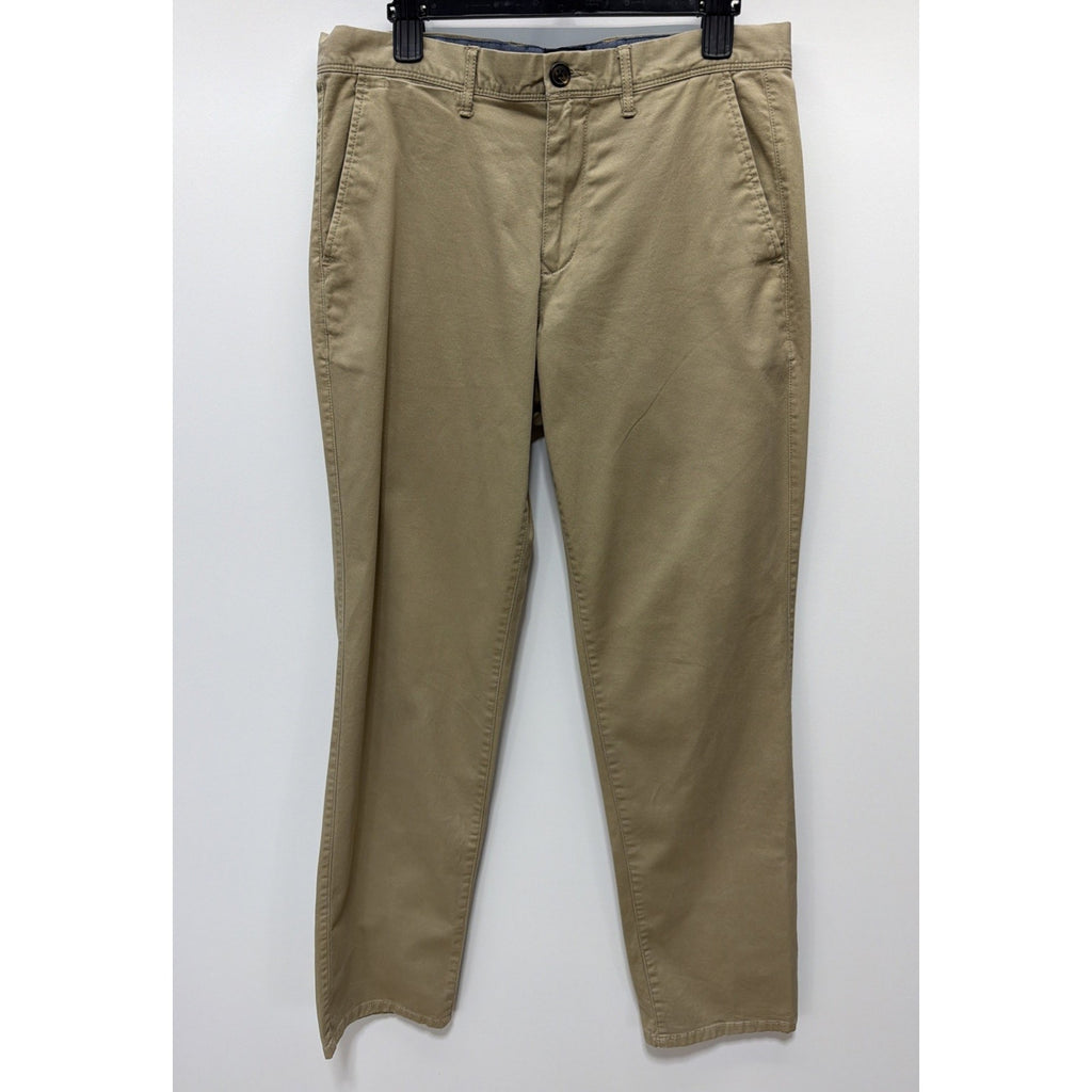 Gap Mens Stretch Straight Leg Classic Khaki Pants Khaki Size 32x34