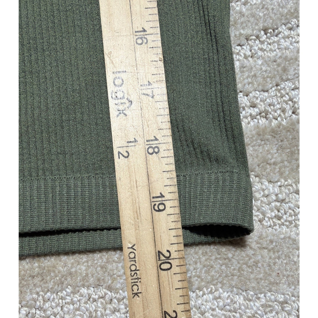 Justify Long Sleeve Seamless Henley Dusty Olive Women’s M Stretch NWT