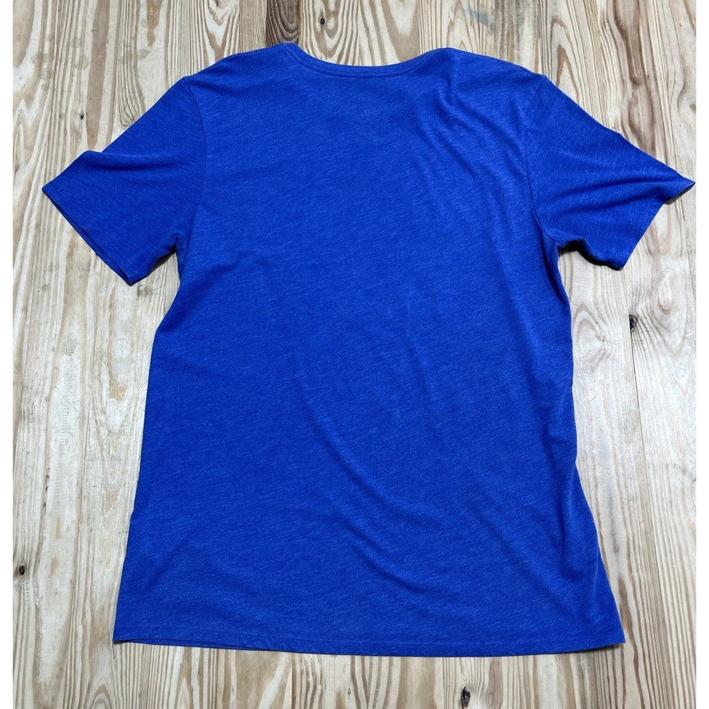 CHICAGO CUBS NIKE TEE Tri-Blend Blue Shirt Size Small Athletic Cut COOPERSTOWN
