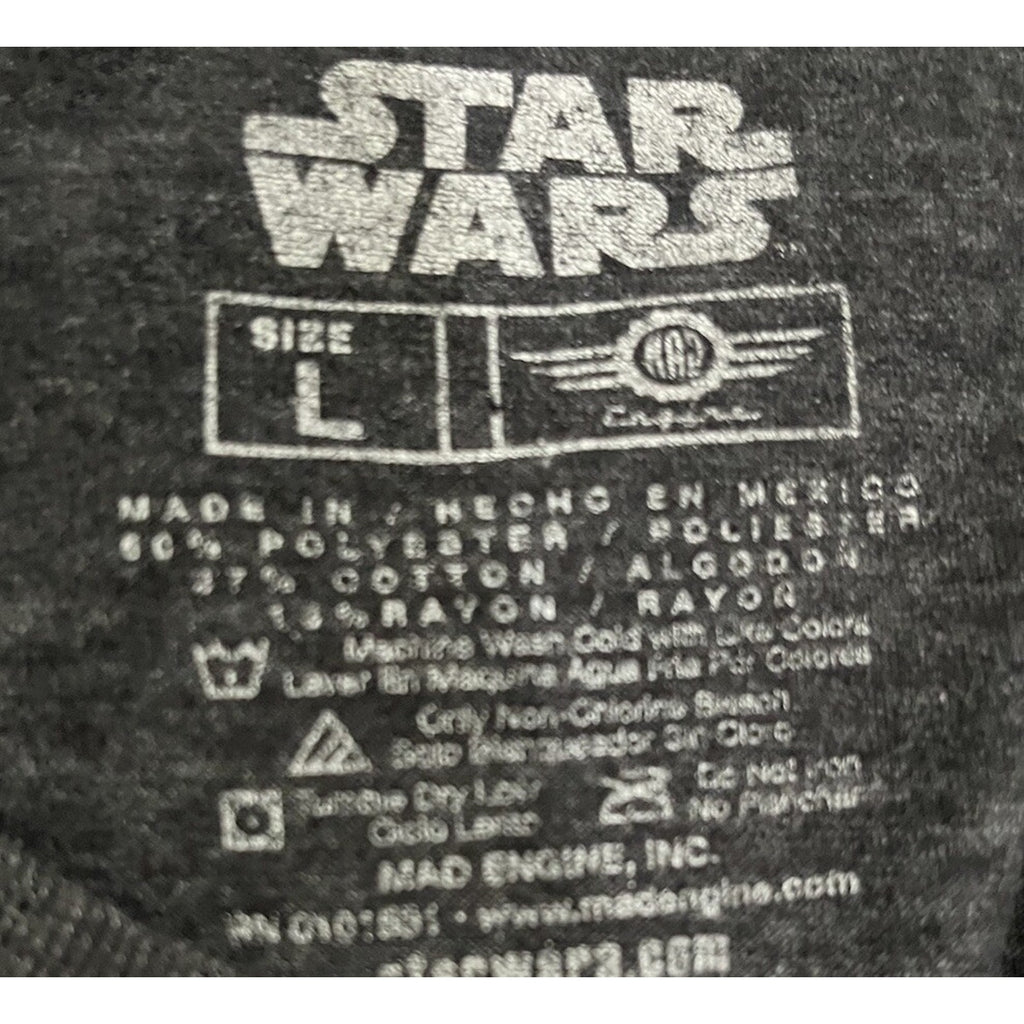 Star Wars Classic Logo Tie Fighter Gray T- Shirt Unisex Size Large
