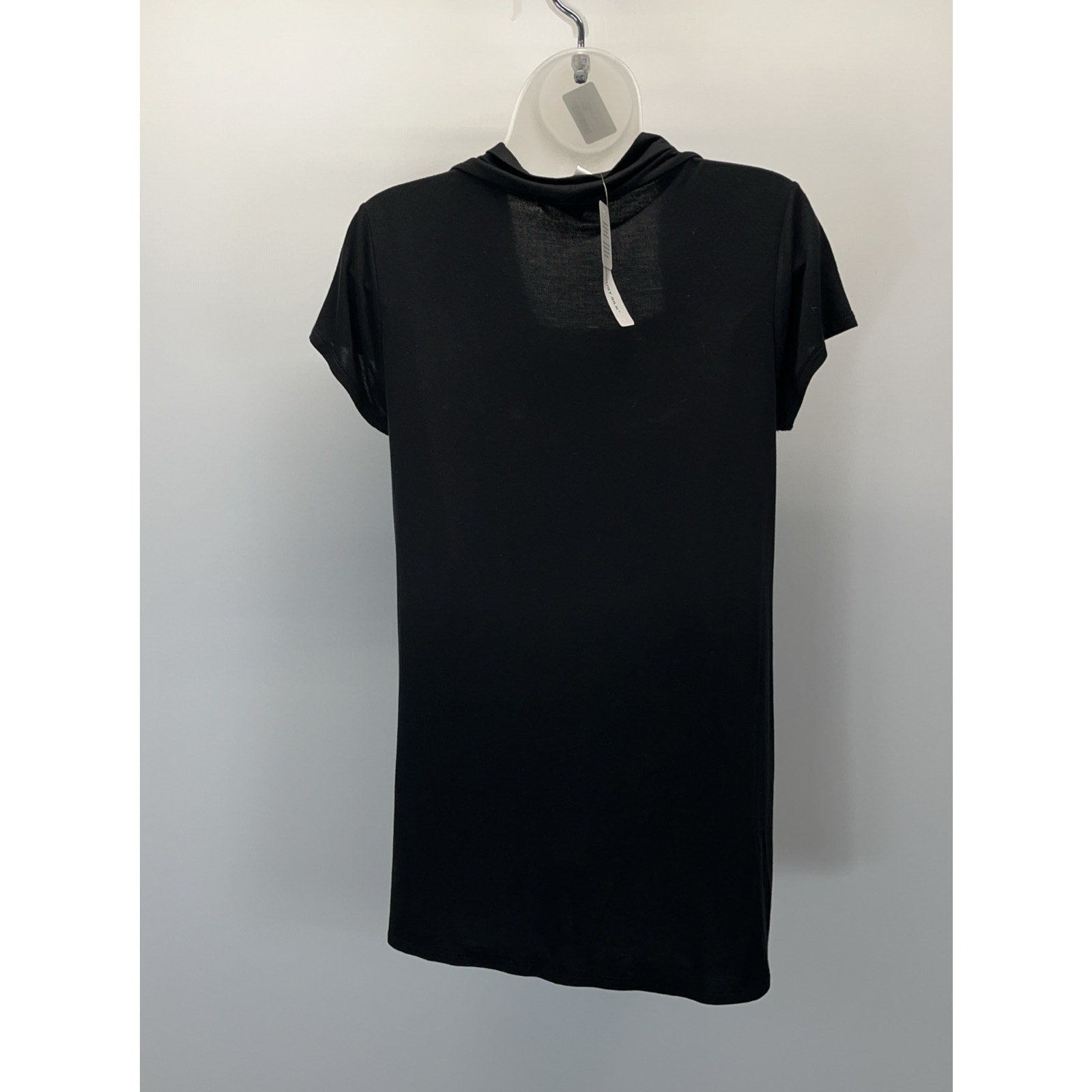 NWT August Silk Top Black Sequin Pullover Round Neck Short Sleeve Size S