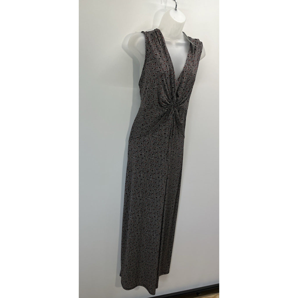 NWT Daisy Fuentes Women's V Neck Twisted Front Dress Sleeveless Black Size 2X