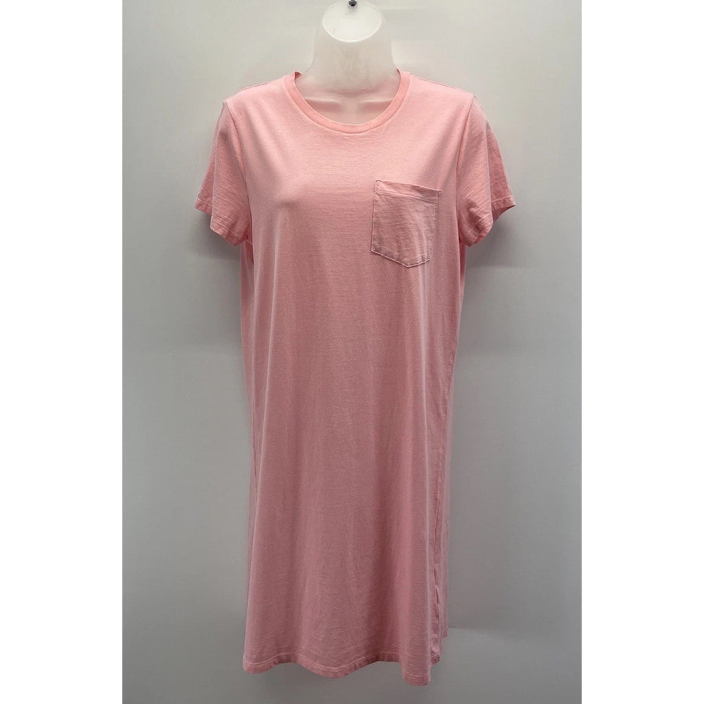 J. Crew Dress Womens Size S Small Pink T-Shirt Shift Chest Pocket Casual