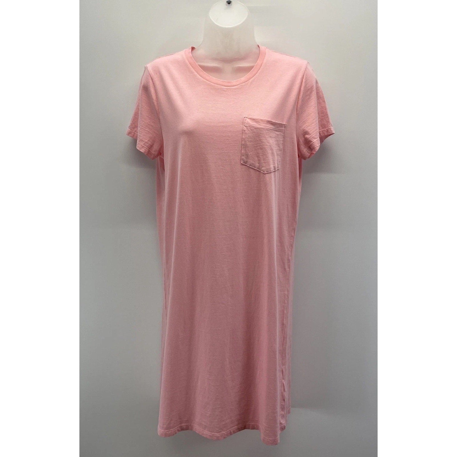 J. Crew Dress Womens Size S Small Pink T-Shirt Shift Chest Pocket Casual