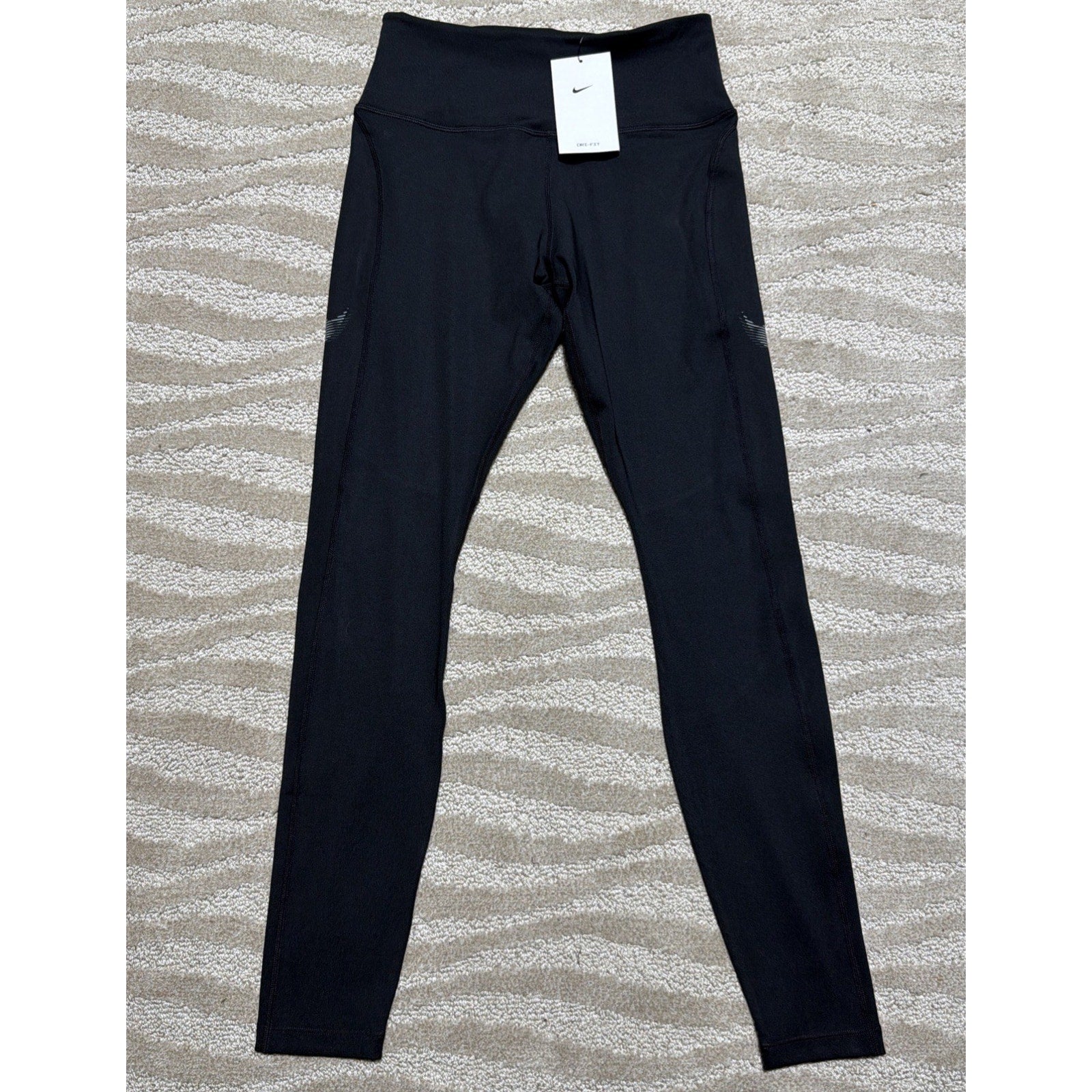 NIKE FAST WOMEN S DRI-FIT RUNNING MID RISE 7/8 Leggings BLACK FB4656-010 New