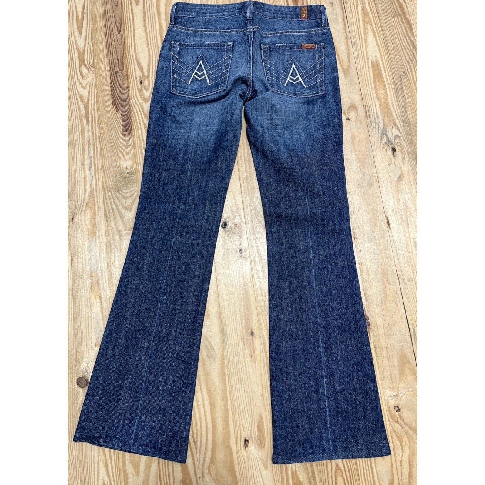 7 For All Man Kind Jeans Womens 27 Blue Denim Bootcut A Pocket Preppy