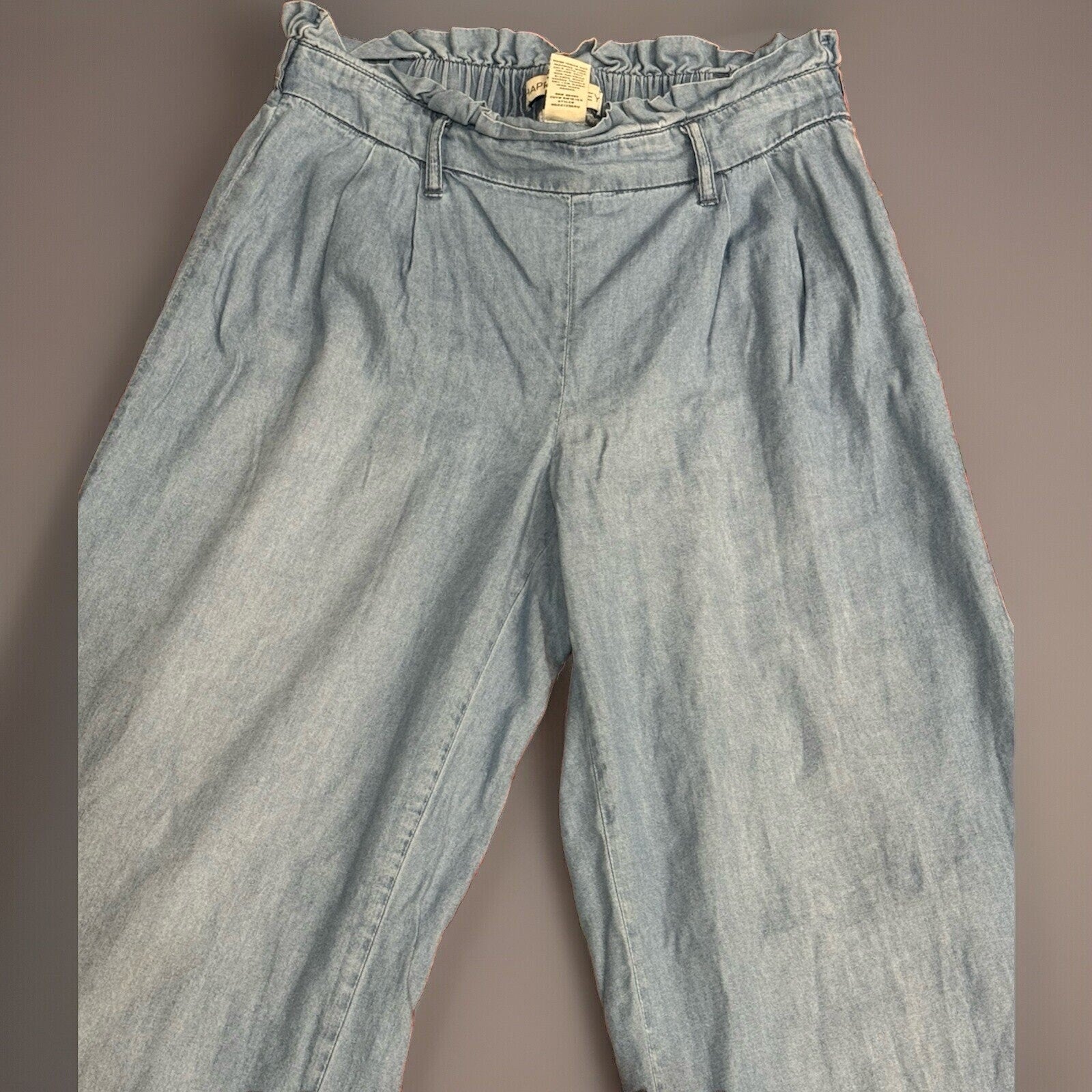 Happily Grey Wide Leg Jeans Junior's S Baggy Lightweight Skater Hipster Blue