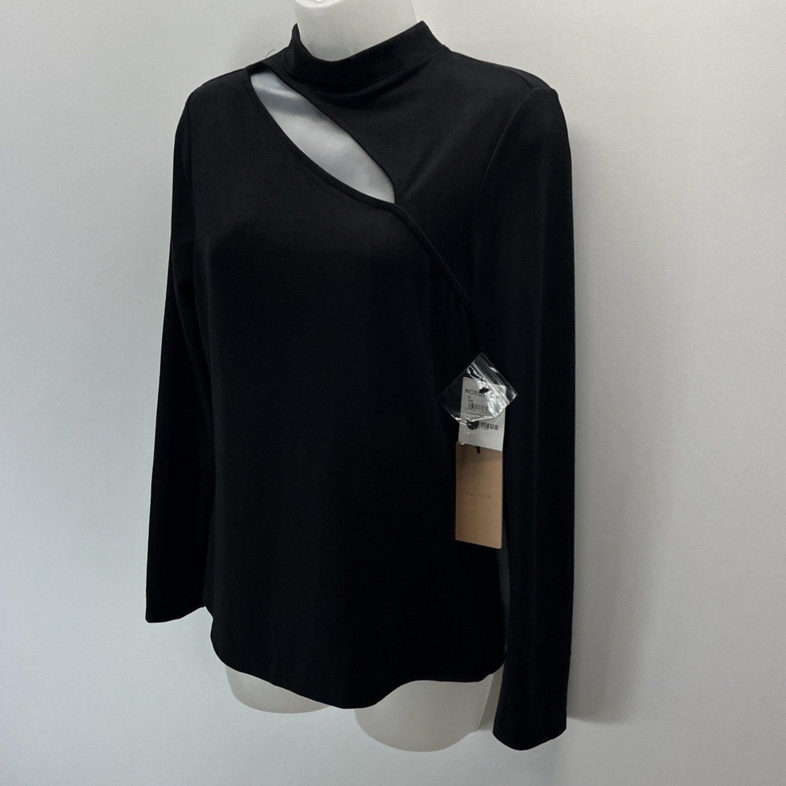 NWT Nordstrom Halogen Soft Stretch cut out detail long sleeve top Size Medium