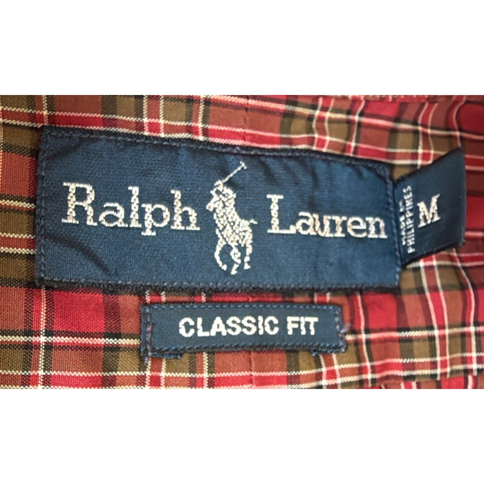 Ralph Lauren Plaid Shirt Men's M Classic Fit Oxford Button Down Long Sleeve